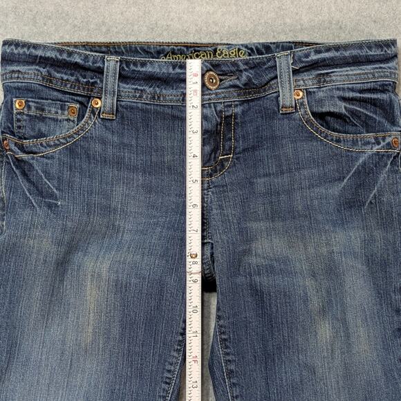 American Eagle Jeans Women’s 10 Regular Low Rise Bootcut Blue Denim Y2K 2000s - Picture 9 of 12
